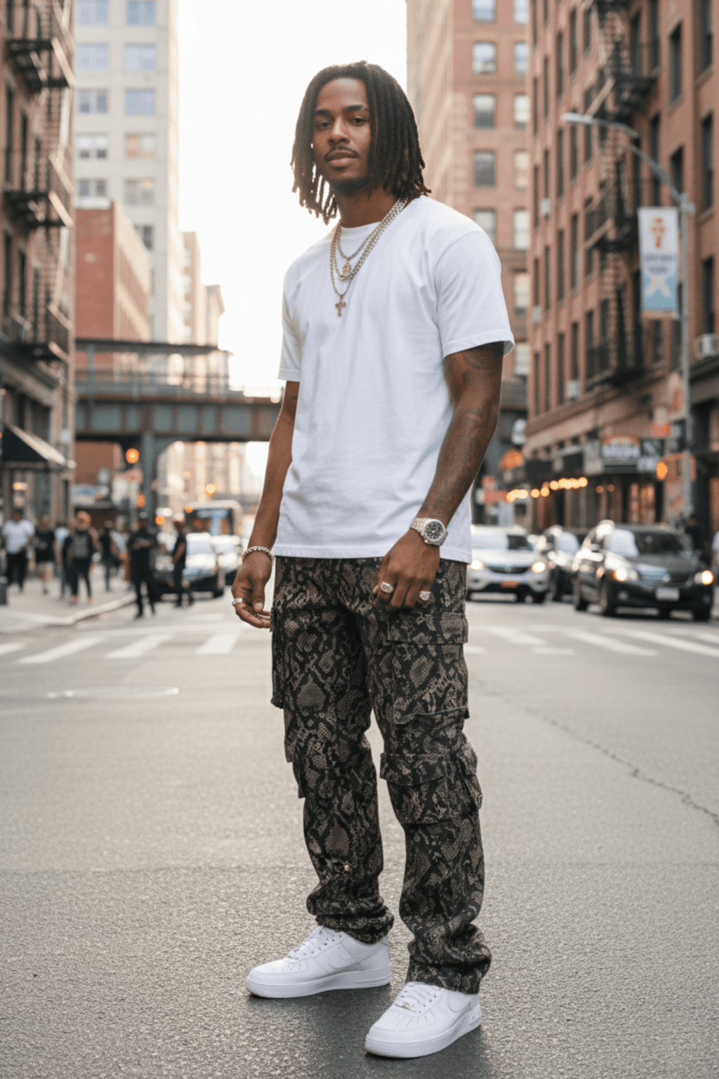 Vortex Reptile Cargo Stacked Denim (Brown)