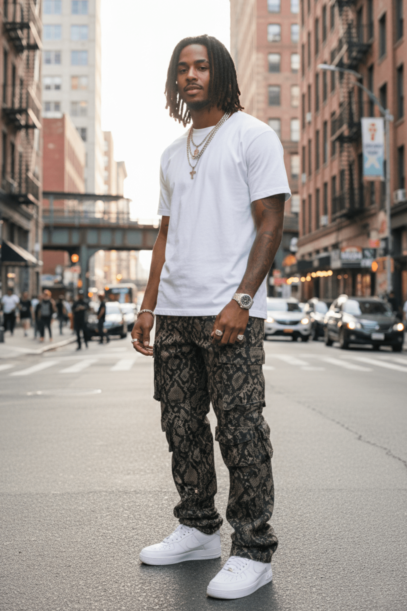 Vortex Reptile Cargo Stacked Denim (Brown)