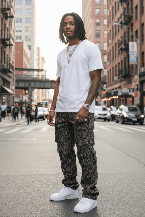 Vortex Reptile Cargo Stacked Denim (Brown)