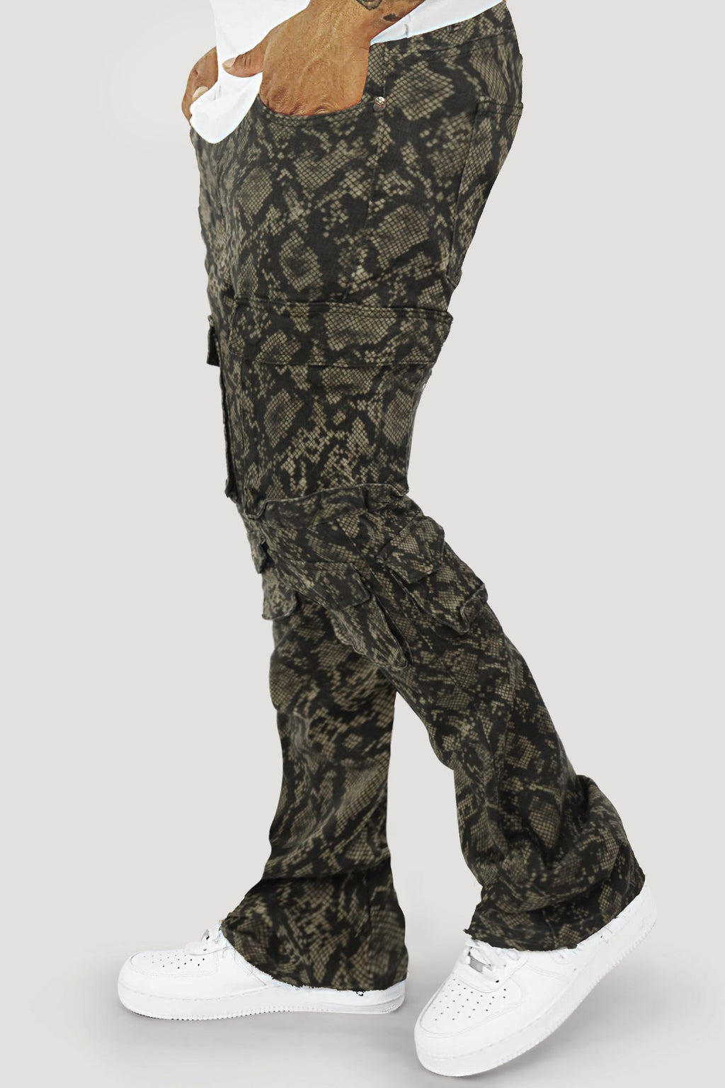 Vortex Reptile Cargo Stacked Denim (Brown)